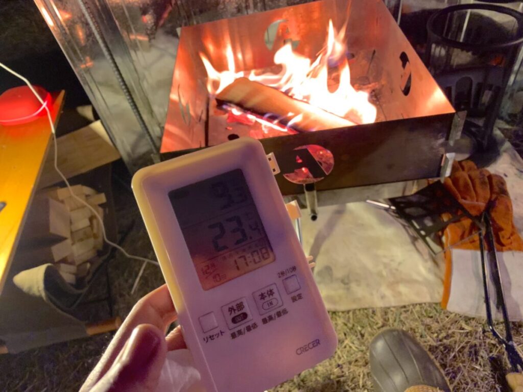 YOLER「大型風防板」冬キャンプでの利用してみた_5